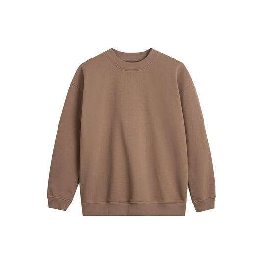 Luxury Blank 100% Cotton Curved Hem Hoodie - Modern Streetwear Design | Premium Pullover Sweatshirt - Brown - Voila Finest