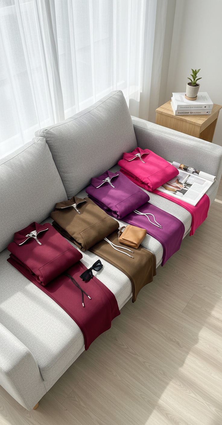 Luxury Blank Cozy Poly-Cotton Fleece set- Modern Streetwear Design | Premium Pullover Sweatshirt with Kangaroo Pocket - Multi Color - Voila Finest