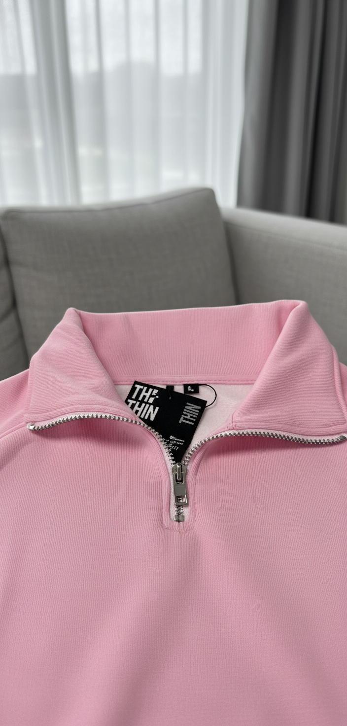 Luxury Blank Cozy Poly-Cotton Fleece set- Modern Streetwear Design | Premium Pullover Sweatshirt with Kangaroo Pocket - Baby Pink - Voila Finest