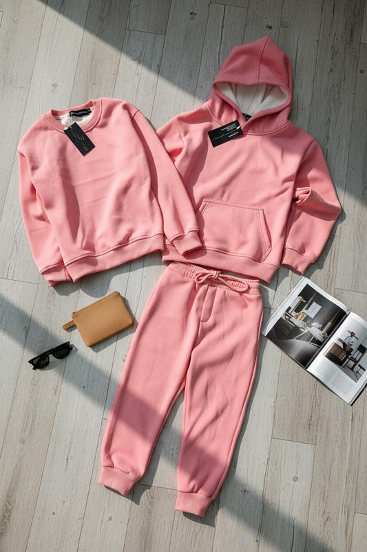Cozy Chic: Pink Hoodie & Jogger Set - Voila Finest
