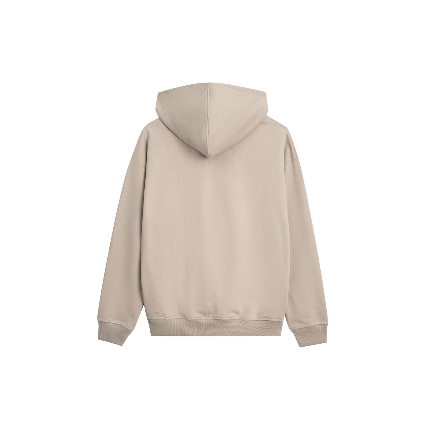 Zip Hoodie with Curved Hem - Premium Comfort Sweatshirt | Modern Design Pullover with Adjustable Hood & Kangaroo Pocket 
- Light Brown