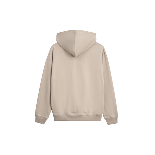 Zip Hoodie with Curved Hem - Premium Comfort Sweatshirt | Modern Design Pullover with Adjustable Hood & Kangaroo Pocket 
- Light Brown