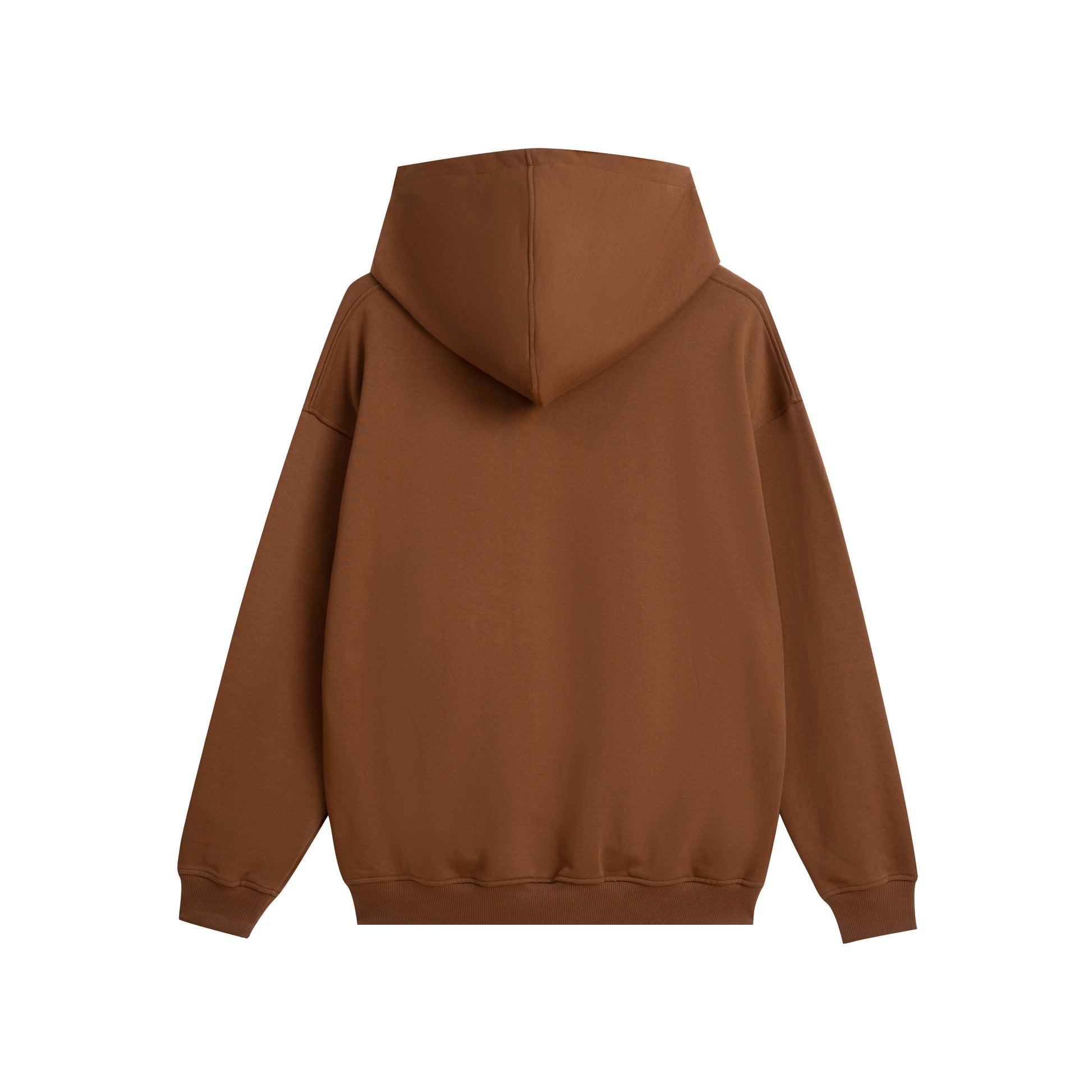 Luxury Blank 100% Cotton Curved Hem Hoodie - Modern Streetwear Design | Premium Pullover Sweatshirt with Kangaroo Pocket- Brown - Voila Finest