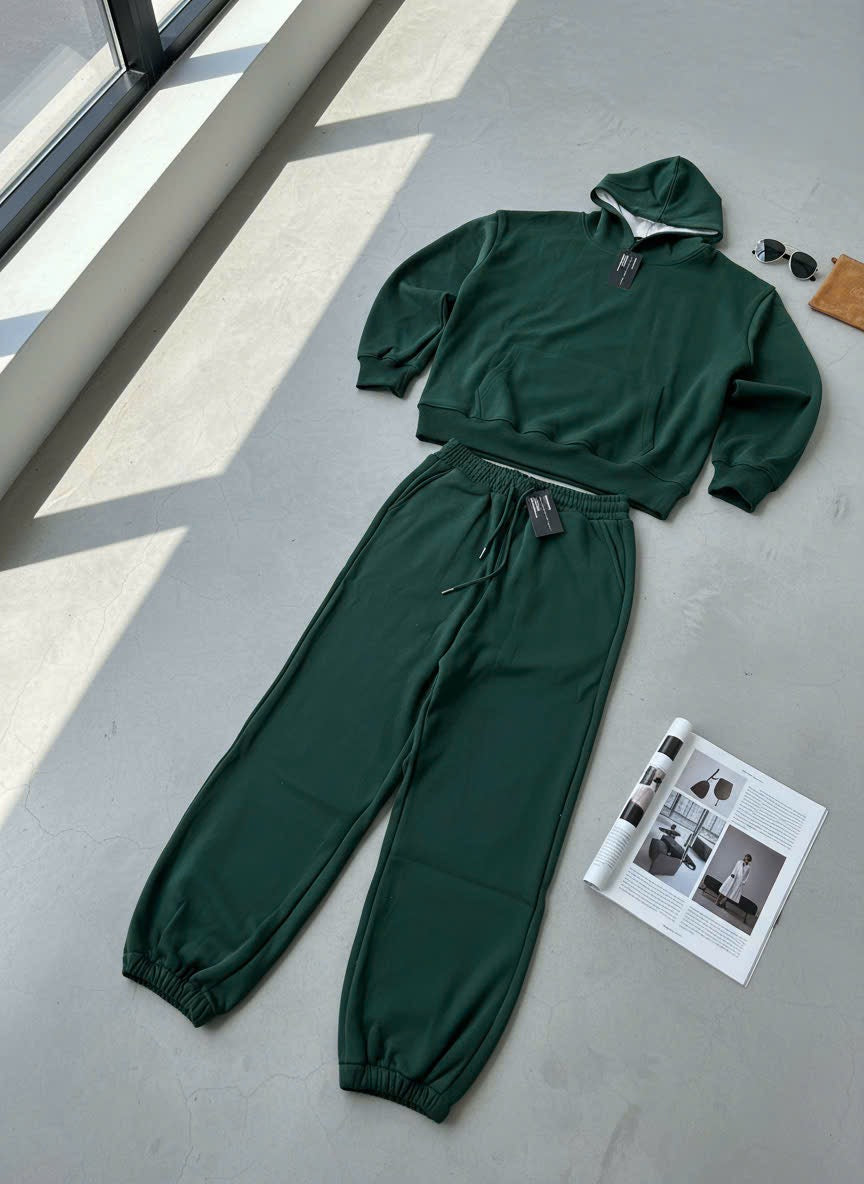 Cozy Green Hoodie and Jogger Set - Voila Finest
