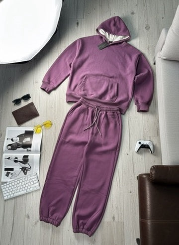 Chic Lilac Hoodie and Jogger Set - Voila Finest
