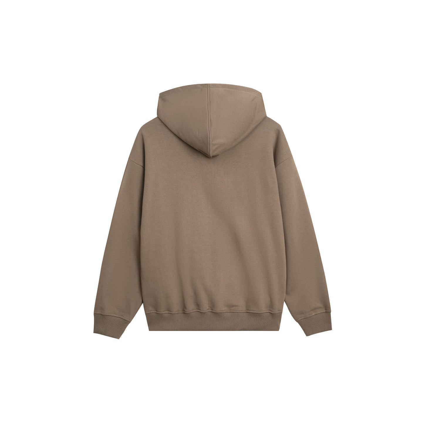 Zip Hoodie with Curved Hem - Premium Comfort Sweatshirt | Modern Design Pullover with Adjustable Hood & Kangaroo Pocket 
- Brown