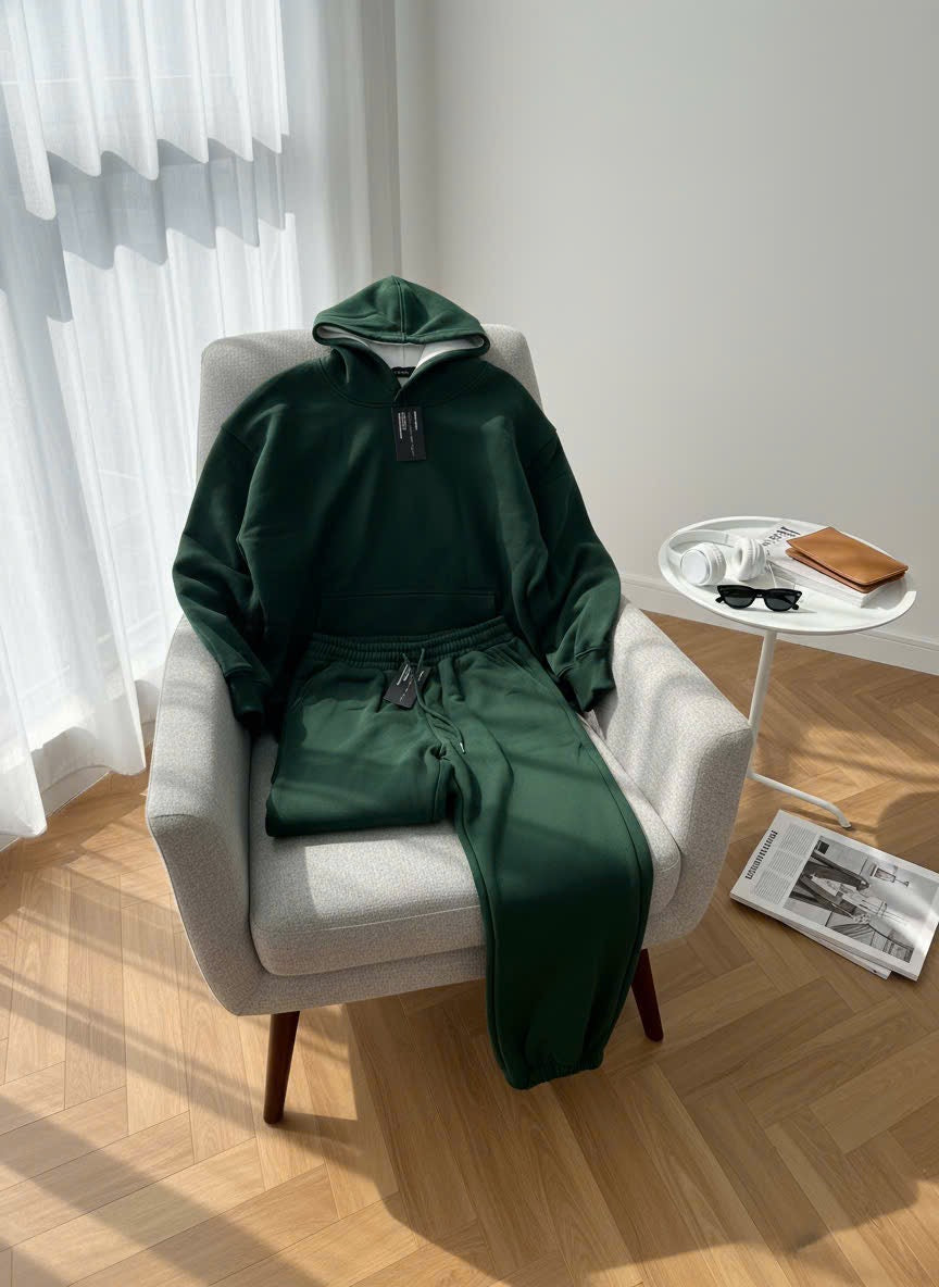 Cozy Green Hoodie and Jogger Set - Voila Finest