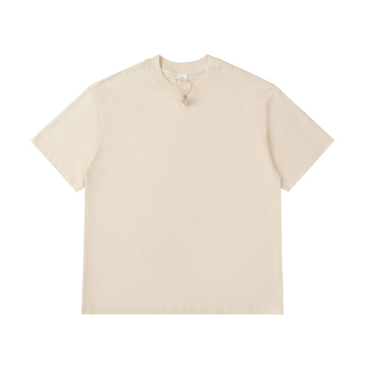 Luxury Blank 100% Cotton Cream T-Shirt - Soft & Durable Classic Crew Neck Essential - Voila Finest